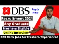 DBS Bank Recruitment 2021 DBS Bank Jobs Banking Jobs For Freshers Jobs For Freshers 2021
