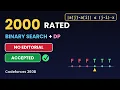 2000 Rated DP Problem Solved Binary Search on Answer DP Codeforces 360B