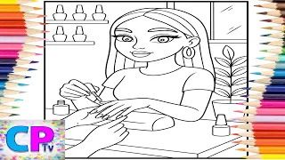 Nail Artist at Work - Coloring Painting Their