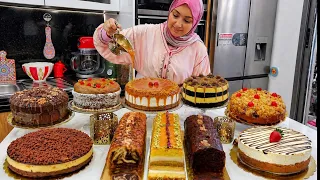 كيكة تنسيك في الأخرى! 7 كيكات العيد سهلة شكولا كراميل فلون طبقات كيك كيك بارد طالع هش مطبخ تيما 