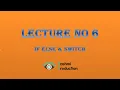 Java Programming Lecture No 6 If else switch statement in Urdu Hindi