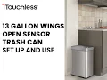 iTouchless 13 18 Gallon Wings Open Sensor Trash Can with AbsorbX Odor Filter Set Up and Use