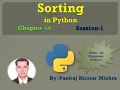 Sorting in Python Chapter-14 Session-1 By Pankaj Kumar Mishra