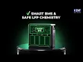 KENT 12.8V 100Ah Lithium Battery | Smart BMS with Bluetooth App Monitoring