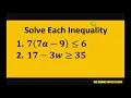 Solve and graph inequality 7 7a - 9 less than equal to 6 Algebra 2