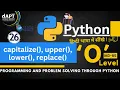 Python String Functions in Hindi capitalize upper lower replace More O Level M3-R5