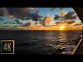 4K Cruise Ship Sunset Ambience Balcony Ocean Views ASMR Waves Sleep Study Relax Anxiety