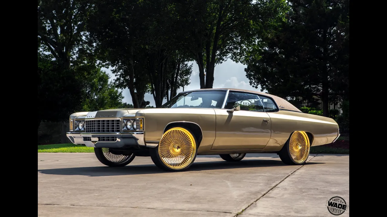 Whips By Wade : Rick Ross "Green Gucci Suit"  71 Donk on 24" Gold Dayton Wire Wheels