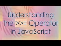 Understanding the Operator in JavaScript