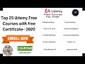 Top 25 Udemy Free Courses with Certificate 2020 Top Udemy Certificate Courses