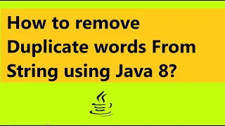How to remove duplicate words from String using Java 8