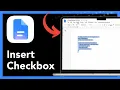 How To Insert A Checkbox In Google Docs
