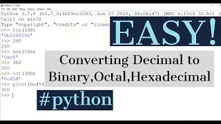 Number System conversion python tutorial