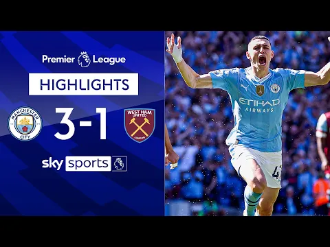 Download MP3 Man City win record fourth PL title in a row | Man City 3-1 West Ham | Premier League Highlights