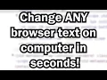 How To Change ANY Text On A Website w A Computer Windows 10 PC
