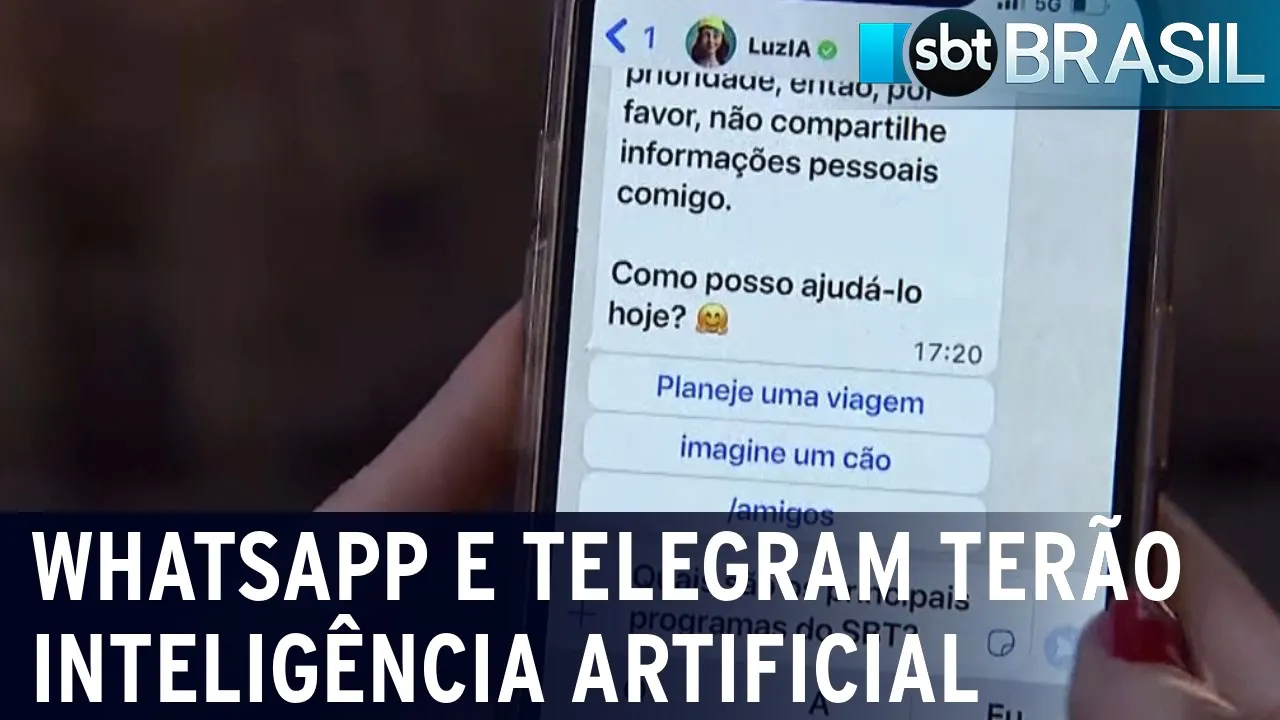 Whatsapp e Telegram terão inteligência artificial | SBT Brasil (20/07/23)