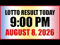 Lotto Result Today 9pm Draw August 8 2026 PCSO