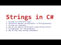 Strings in C Strings in CSharp with Examples