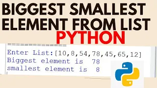 Max Number from List Min Number from List Find Smallest Largest Numbers in a List Python