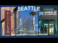 SEATTLE TRIP DAY 1-2 - Downtown Seattle Tilikum Place Cafe Museum of Illusions Seattle Library