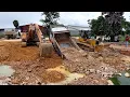 Download Lagu Incredible! Mix Dump Truck 5ton\u002625ton Drive Back Uploading Landslide Overturned into Pond water KOM…