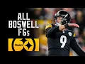 Every Chris Boswell Field Goal from the 2024 Season Pittsburgh Steelers