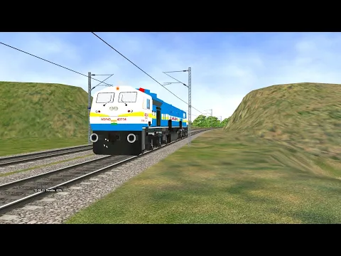 High speed diesel locomotive Train suddenly stop in train simulator game | No copyright Train video
