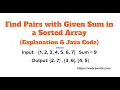 Find Pairs in Array with Given Sum Programming Tutorials