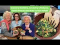 Creamy Garlicky Crunchy Chickpea Sweet Potato and Kale Lunch Salad
