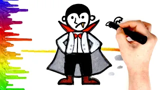 Vampire Halloween Coloring Book for Kids How to draw a Dracula
