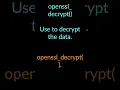 Encrypting data with openssl - encrypt
