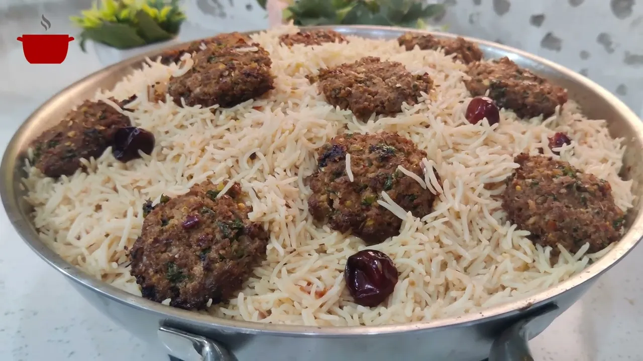 Chatkhara Keema Tikki with Zeera Rice Recipe