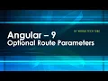 Optional Route Parameters Angular Optional route parameters Learn Angular 9 - Route param
