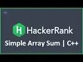 Simple Array Sum Hacker Rank Solution in C