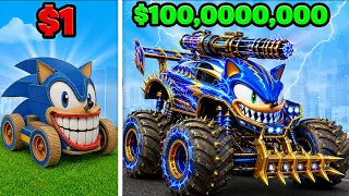 $1 to $1,000,000,000 SONIC CAR in GTA 5!
