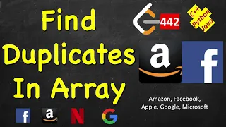 Find All Duplicates in an Array LeetCode 442 C Java Python
