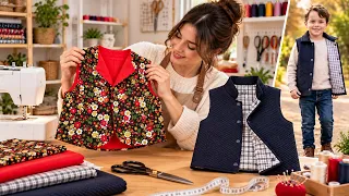 2 EASY DIY KIDS' VESTS! ✂️ Sew Reversible & Quilted Vests (Ages 7-10)