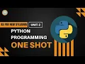 Python Aktu Python Programming Aktu One Shot Unit-2 semester exam