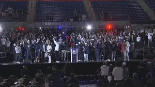 Husky Nation we appreciate you guys UConn men s basketball team returns to welcome home rally