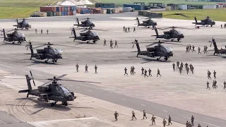 US AH-64 Apaches in Action During a Massive Assault Operation