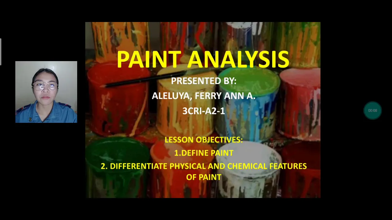 PAINT ANALYSIS - FORENSIC CHEMISTRY AND TOXICOLOGY