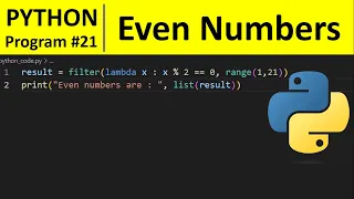 Python Program - Find Even numbers in List using Filter Function in Python