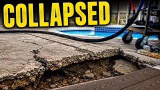 This Entire Pool Deck BROKE OFF Here s How We Saved It