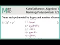 KutaSoftware Algebra 1 - Naming Polynomials Part 1