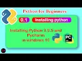 How to Install Python 3 9 5 and PyCharm on windows 10 Python for beginners Installing Python