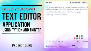 Build a basic Text Editor using Tkinter in Python with source code Tkinter Python tutorial