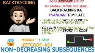 Non-decreasing Subsequences Khaandani Backtracking Template Explanation Live Coding