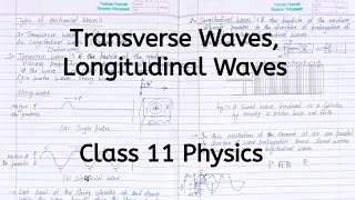 Transverse Waves | Longitudinal Waves | Chapter 14 | Waves | Class 11 Physics