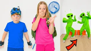 Nastya and Friends Meet Funny Aliens