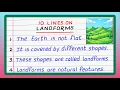 10 Lines on Landforms Few Lines about Landforms Write about Landforms